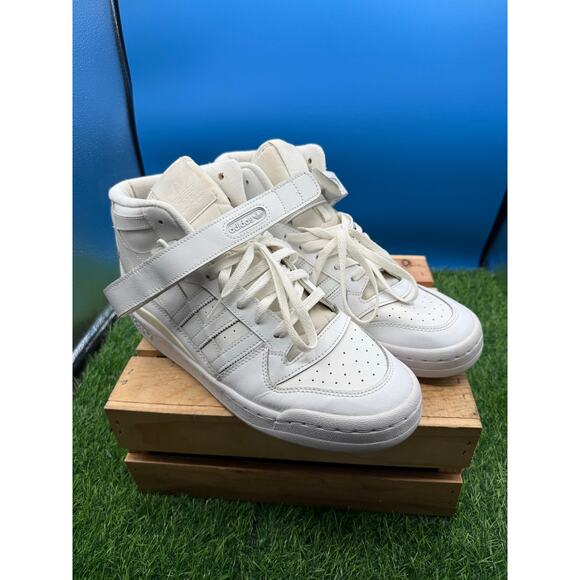 Adidas Forum Mid \'Triple White\' Men\'s Size 11 Basketball Sneakers-FY4975-Leather main image 4